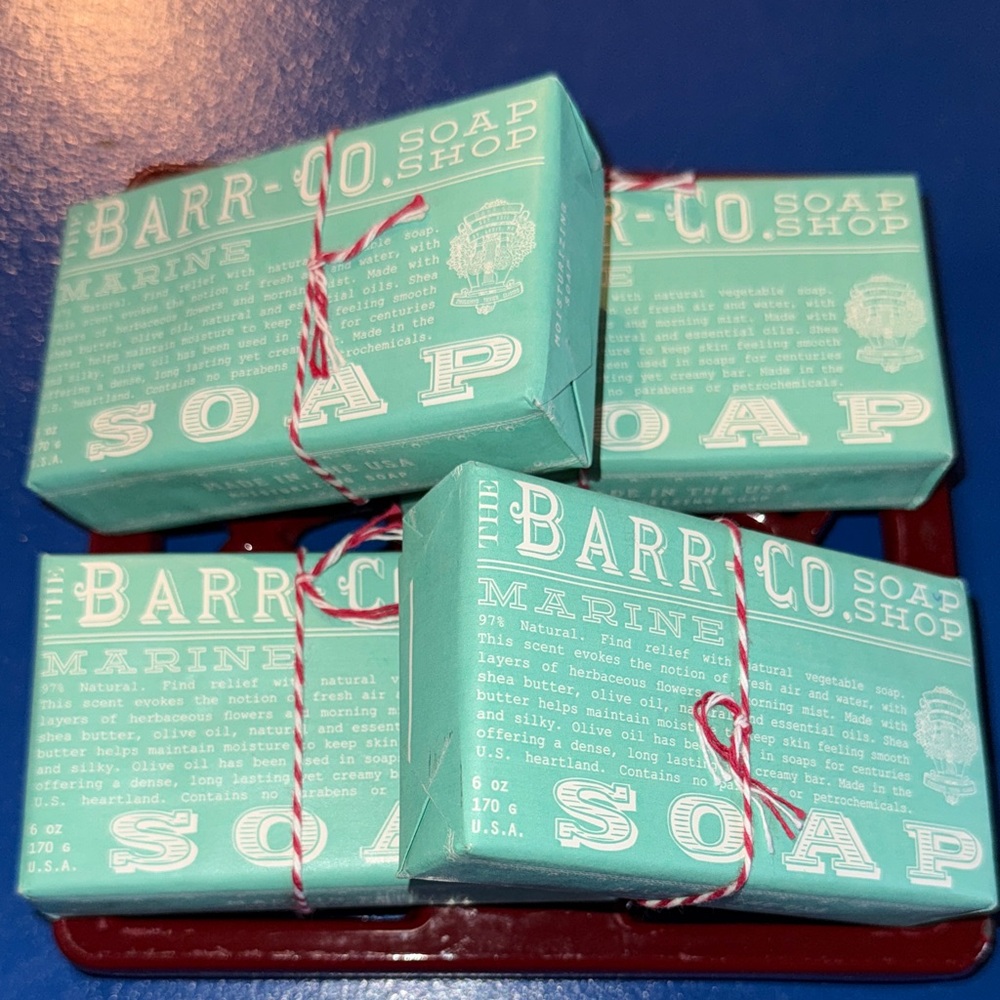 Barr-Co Triple Milled Soap 4 Pack Marine Fresh Clean Scent New
